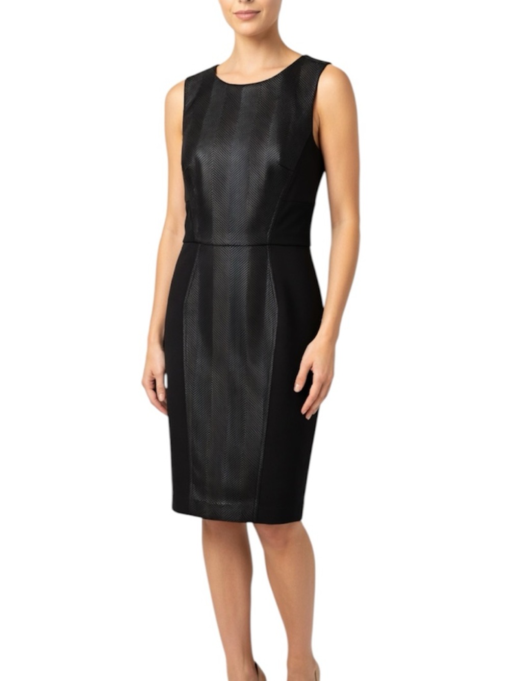 RACHEL Rachel Roy Textured Faux Suede Sheath Dress